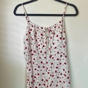 Camellia Milkmaid Coquette Babydoll Dress Sz Medium Floral Cottagecore